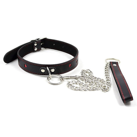 Red Heart O Ring Collar by BDStyle