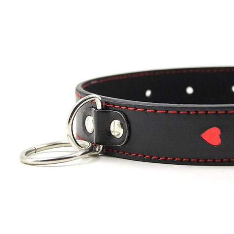 Red Heart O Ring Collar by BDStyle
