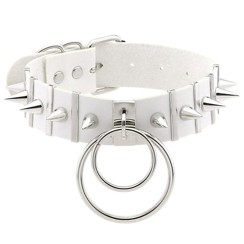 BDSM Spiked Collar PVC With Pendant by BDStyle