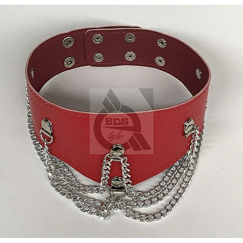 Ladies Fetish Collar With Chains by BDStyle