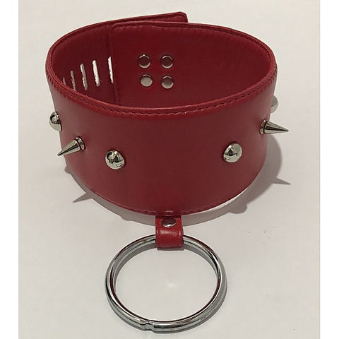 Spiked Bondage Collar Metal O Ring by BDStyle