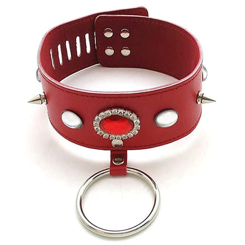 Jewelled Fetish Collar With O Ring by BDStyle