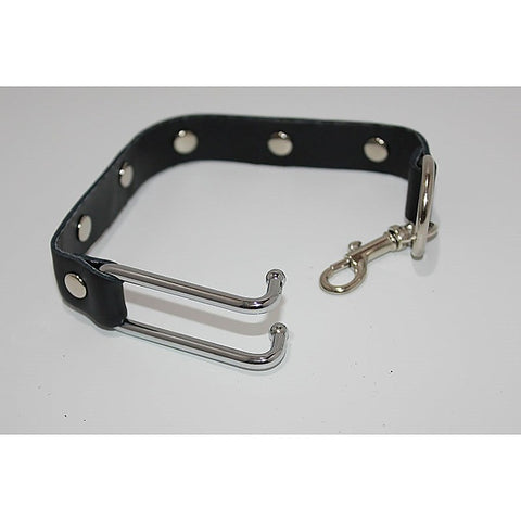 Metal Nose Hooks on Connectable Leather Lead by BDStyle
