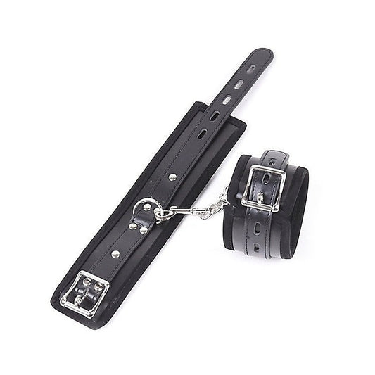 Buckler Faux Leather Cuffs With Chain by BDStyle
