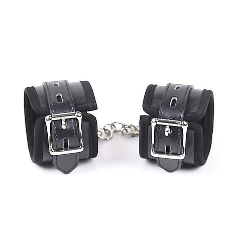 Buckler Faux Leather Cuffs With Chain by BDStyle