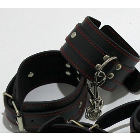 Faux Leather Bondage Wrist and Ankle Restraints by BDStyle