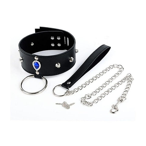 Blunt Spike Bondage Collar with Leash by BDStyle