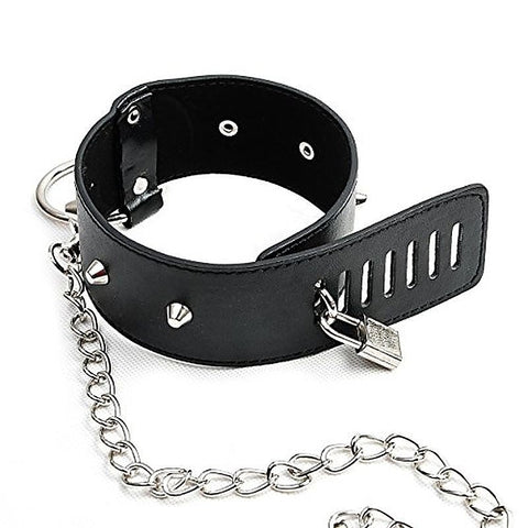 Blunt Spike Bondage Collar with Leash by BDStyle