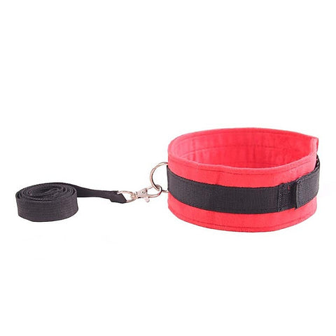 Red and Black Velcro Collar & Removable Lead by BDStyle