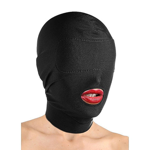Spandex Open Mouth Hood With Padded Blindfold by BDStyle