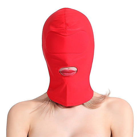 Spandex Open Mouth Hood With Padded Blindfold by BDStyle