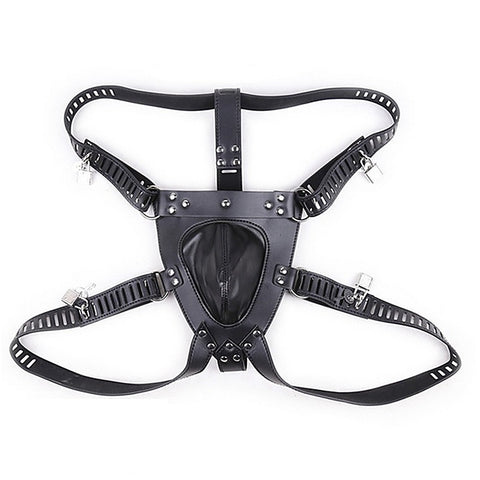 Faux Leather Male Chastity Pants by BDStyle