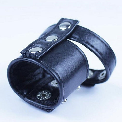 Leather Ball Divider Cock Ring by BDStyle