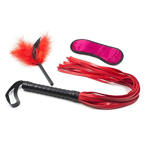 Blindfold, Whip and Tickler Bondage Kit by BDStyle