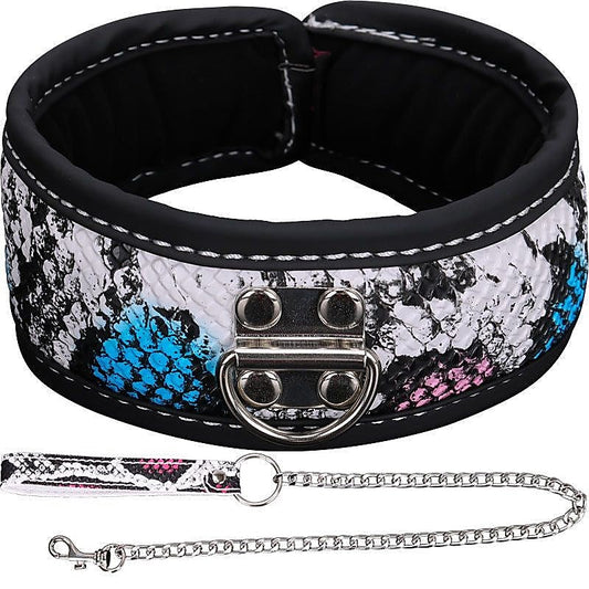 Colorful BDSM Collar With Lead by BDStyle