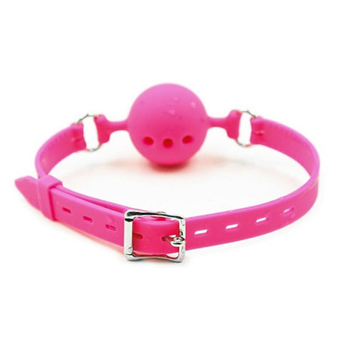 Full Silicone Breathable Ball Gag - Pink