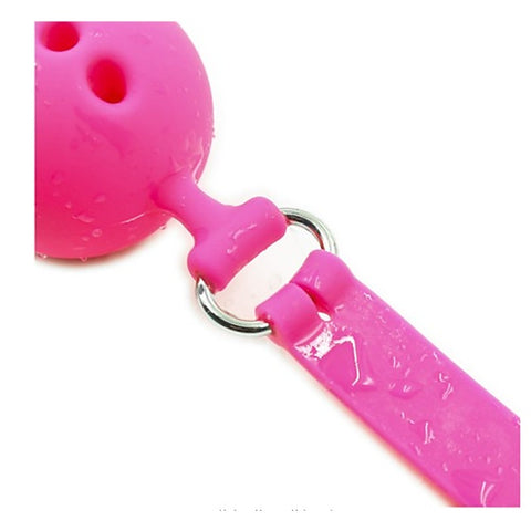 Full Silicone Breathable Ball Gag - Pink