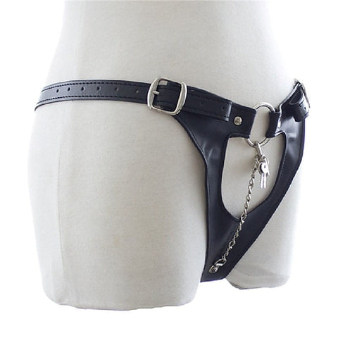 Womens Leather Chastity Thong by BDStyle