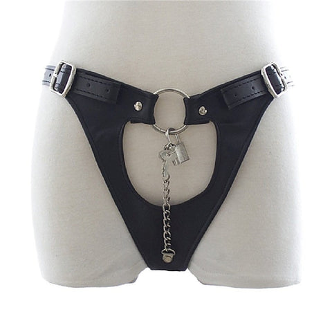 Womens Leather Chastity Thong by BDStyle