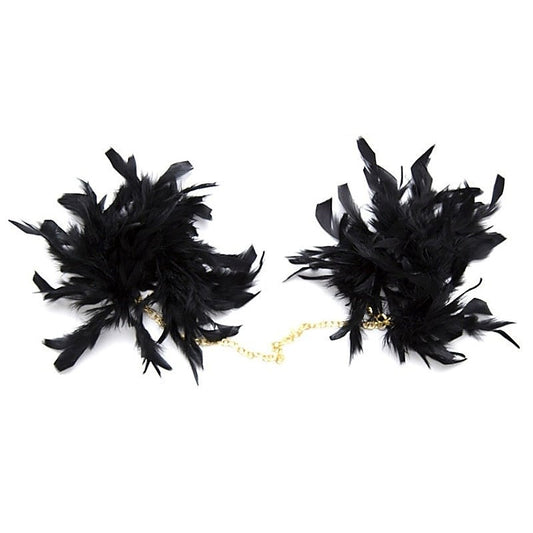 Feather Cuffs with Golden Chain by BDStyle