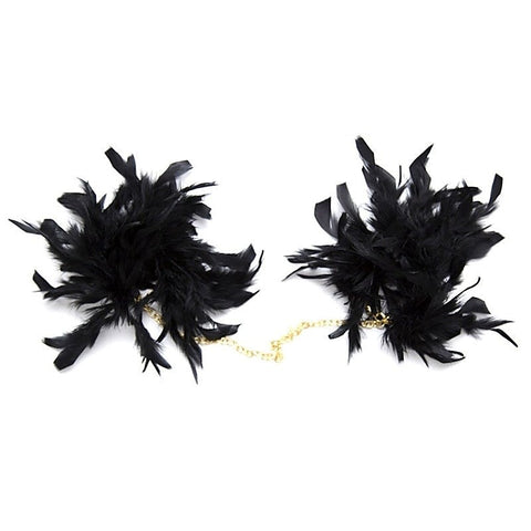 Feather Cuffs with Golden Chain by BDStyle