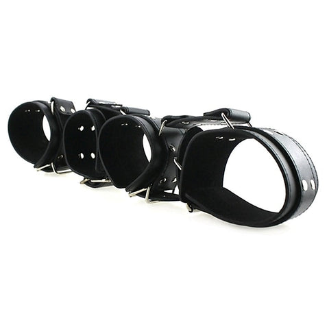 Adjustable Leather Cuffs Spreader Bar by BDStyle
