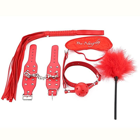 Red Lovers PVC Cuffs Restraint Kit by BDStyle