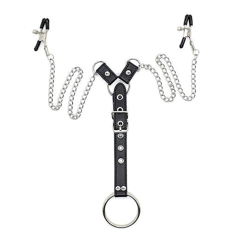 Penitentiary Nipple Clamps and Cock Ring Set by XR Brands