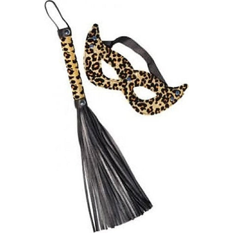 24 Karat Leopard Eye Mask and Whip by California Exotics