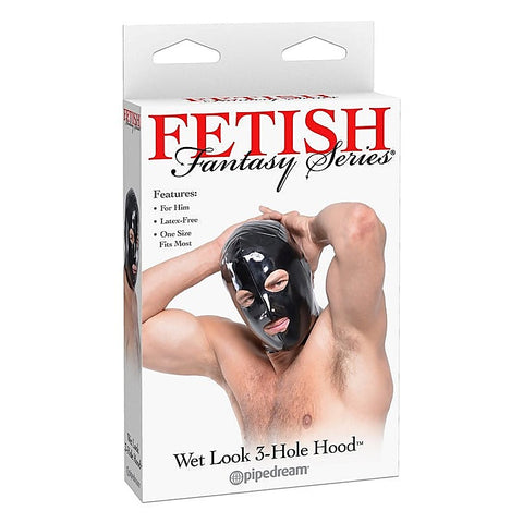 Fetish Fantasy Wet Look 3 Hole BDSM Hood