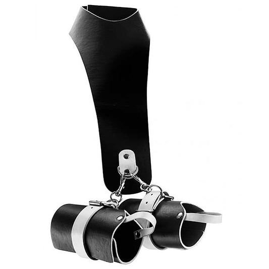 Bad Romance Leather Neck & Wrist Restraint by Shots Toys