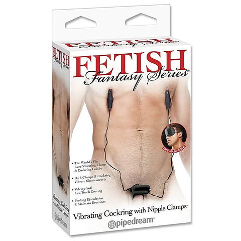 Fetish Fantasy Vibrating Cock Ring & Nipple Clamps