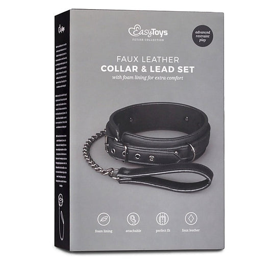 Fetish Collar with Leash by Easytoys