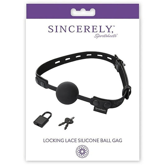 Sincerely Locking Lace Silicone Ball Gag by Sportsheets