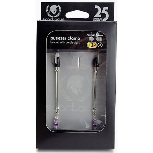 Adjustable Tweezer Clamps with Beaded Glass by Spartacus