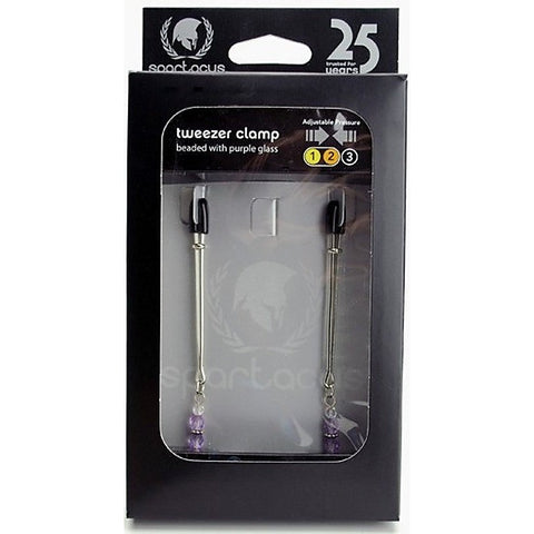 Adjustable Tweezer Clamps with Beaded Glass by Spartacus