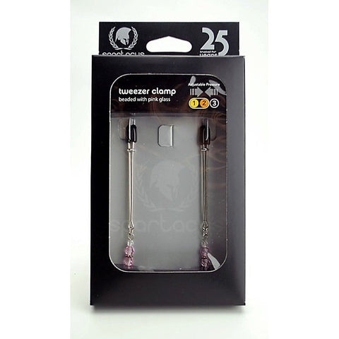 Adjustable Tweezer Clamps with Beaded Glass by Spartacus