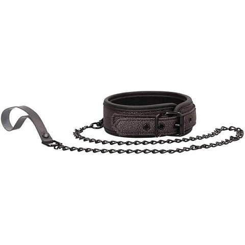 Elegant BDSM Play Collar with Leash by Shots Toys
