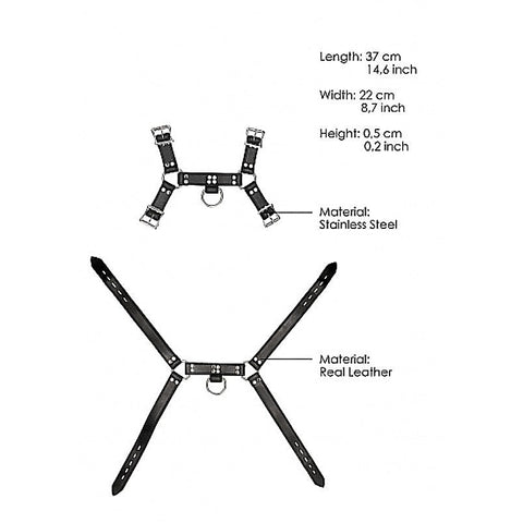 Pain Leather Male Chest Harness by Shots Toys