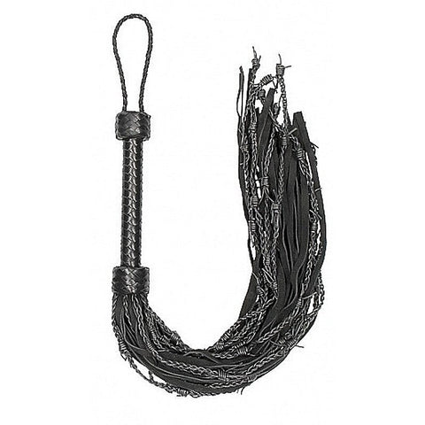 Pain Leather Suede Barbed Wired Flogger by Shots Toys