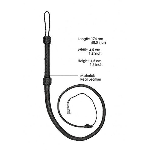 Real Leather Bullwhip by Shots Toys