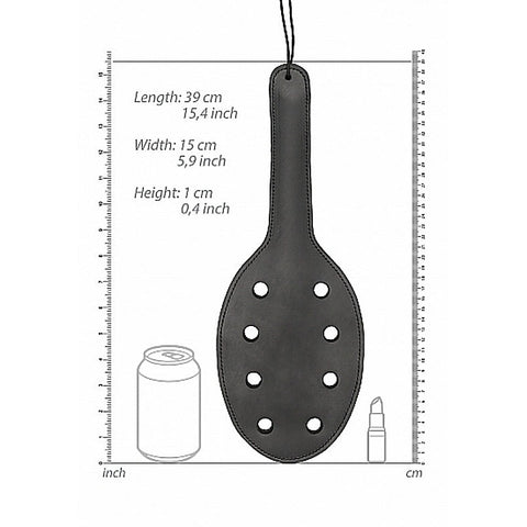 Saddle Leather Paddle with 8 Holes by Shots Toys