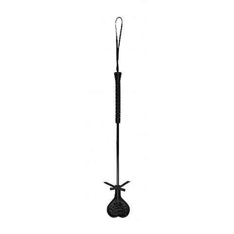 Ouch! Crop Black Heart with Black Lace by Shots Toys