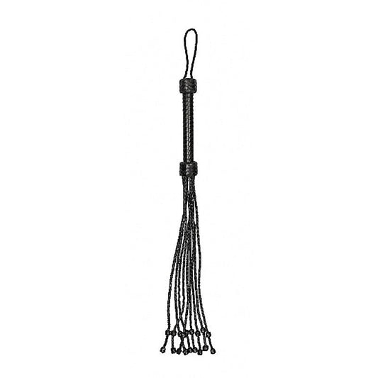 Pain Short Leather Braided Flogger by Shots Toys