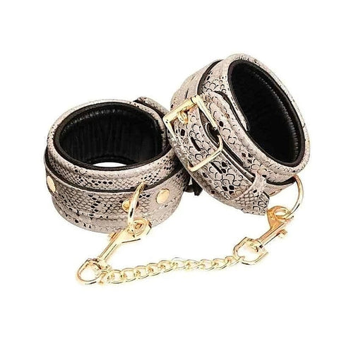 Snake Print Microfiber Ankle Restraints by Spartacus