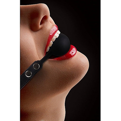 Ouch! Silicone Bondage Ball Gag Black by Shots Toys