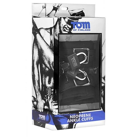 Tom of Finland Neoprene Ankle Cuffs with Lock by XR Brands