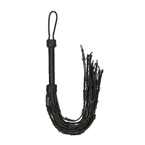 Pain Saddle Leather with Barbed Wire Flogger by Shots Toys