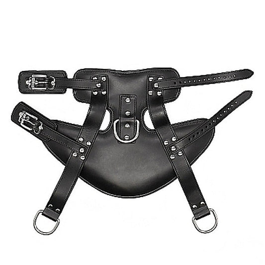 Wrap-Around Leather Suspension Ankle Cuffs by Shots Toys