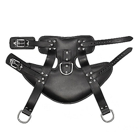 Wrap-Around Leather Suspension Ankle Cuffs by Shots Toys